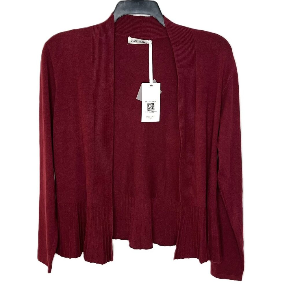 GRACE KARIN Women's Casual Draped Open Front Cropped Cardigan Size XL, NEW